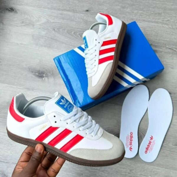 Adidas Samba OG White & Better Scarlet Sneakers