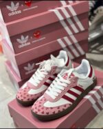 Adidas x Comme des Garçons Play White & Pink Samba Sneakers