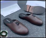 Amiri Brown Leather Mule Loafers