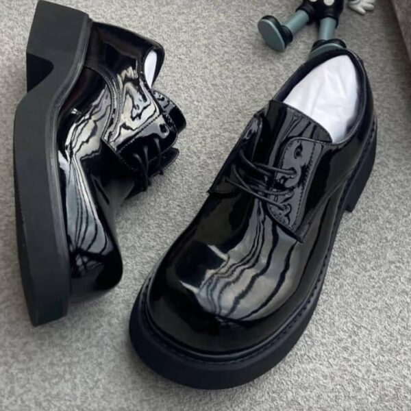 Balenciaga Wet-Look Black Platform Shoes