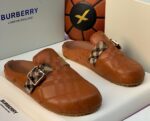 Burberry Check-Pattern Buckled Mules