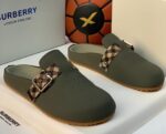 Burberry Suede Half Shoes with Check Strap