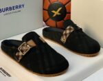 Burberry Urchin Check Suede Mules
