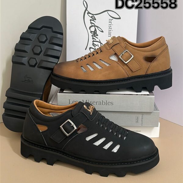 Christian Louboutin Cutout Leather Shoes with Buckles