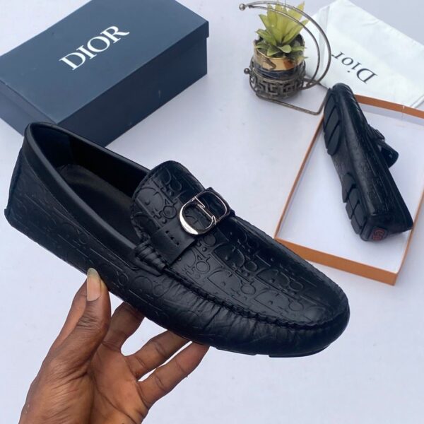 Dior Odéon Black Grained Calfskin Loafers