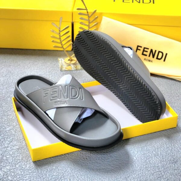 Fendi Roma Embossed Logo Leather Sandals