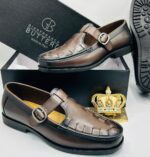 Gianfranco Butteri Men’s Brown Leather Buckle Loafers
