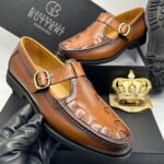 Gianfranco Butteri Men’s Brown Leather Buckle Shoes