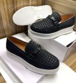 Hermès Woven Men’s Fashion Shoes with Metallic H Buckle