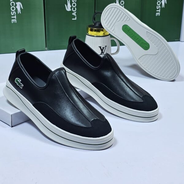 Lacoste Black Slip-On Shoes for Men