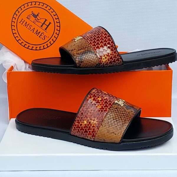Men’s Snake-Skin Pattern Palm Slippers