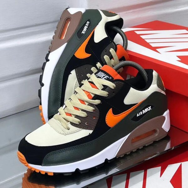 Nike Air Max 90 Tan, Olive & Orange Sneakers