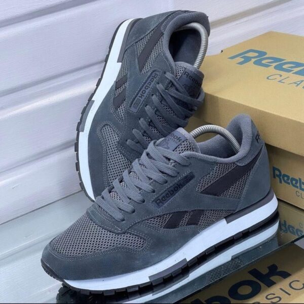 Reebok Classic Leather Grey Suede & Mesh Sneakers
