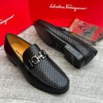 Salvatore Ferragamo Gancini Woven Leather Loafers