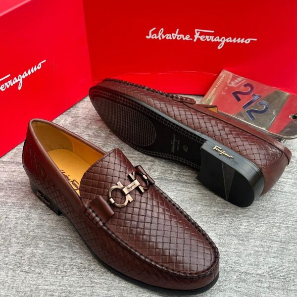 Salvatore Ferragamo Gancini Woven Loafers