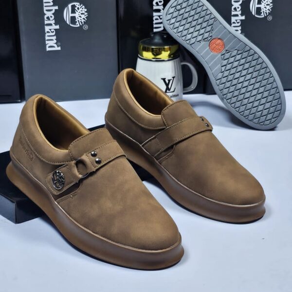 Timberland Brown Suede Loafers with Buckle Strap