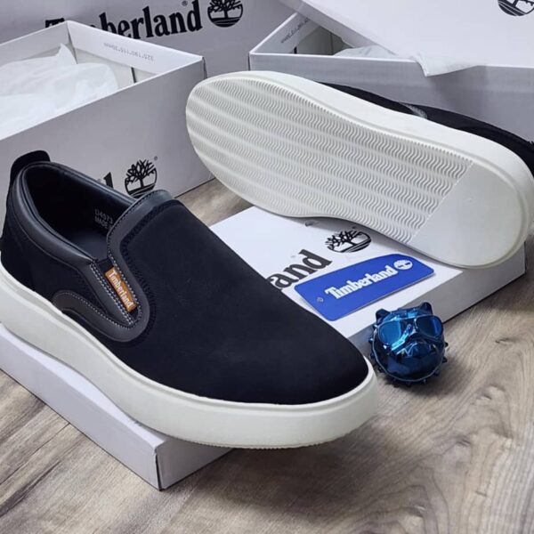 Timberland Men’s Leather Slip-On Shoes with White Sole