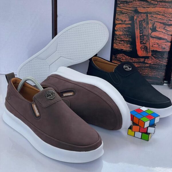 Timberland Royal Smooth Slip-On Shoes with Thick White Sole