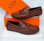 Tod’s Brown Leather Tassel Loafers