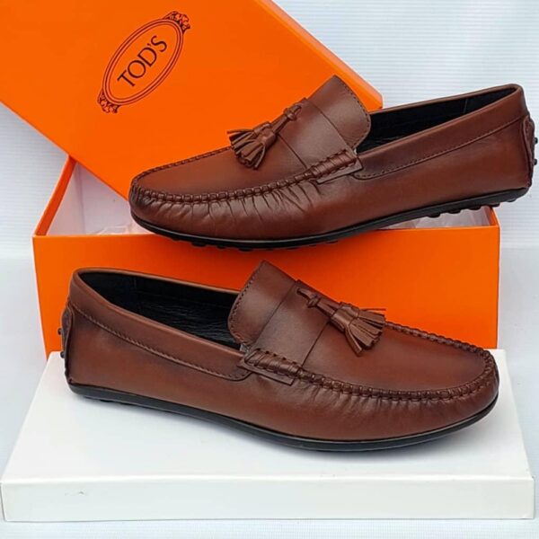 Tod’s Brown Leather Tassel Loafers