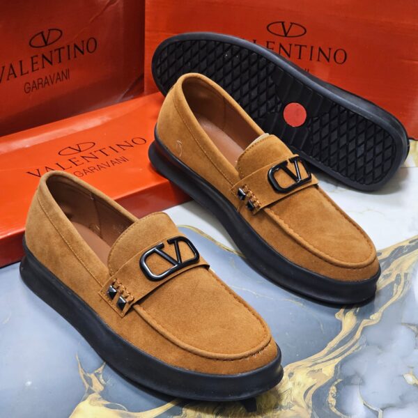 Valentino Garavani Tan Suede VLogo Loafers