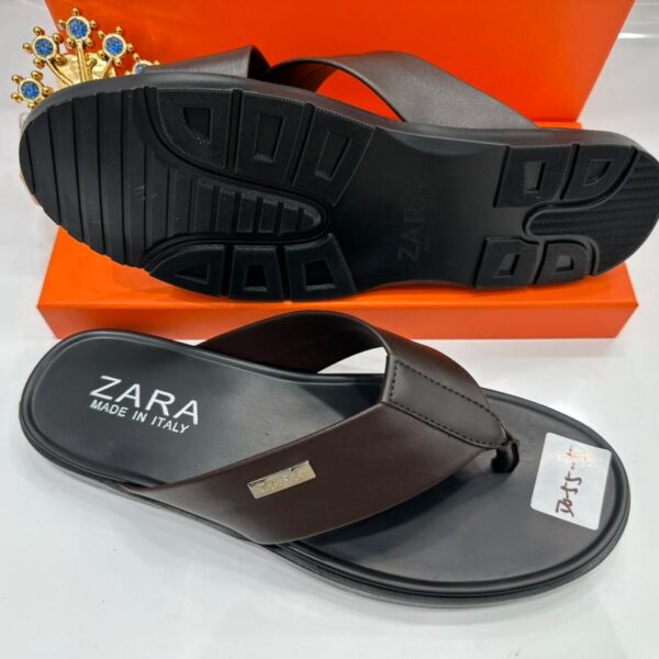 Zara Brown Palm Slippers for Men