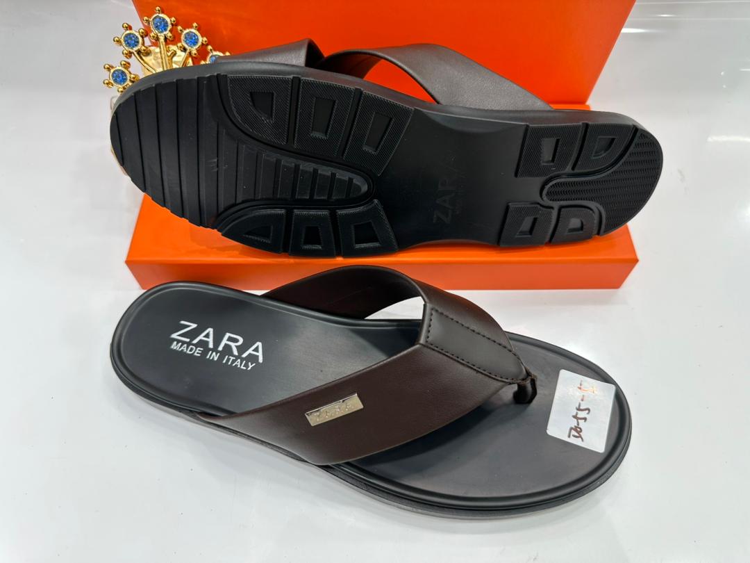Zara Brown Palm Slippers for Men Zara Brown Palm Slippers for Men