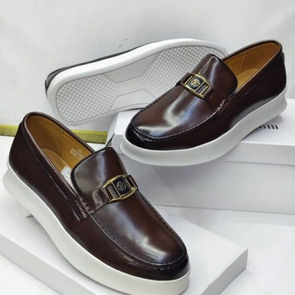 Brown Leather Hybrid Loafers