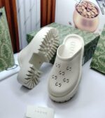 Gucci GG-Perforated White Rubber Clogs