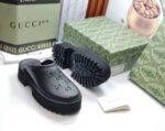 Gucci Perforated G Rubber Platform Clog