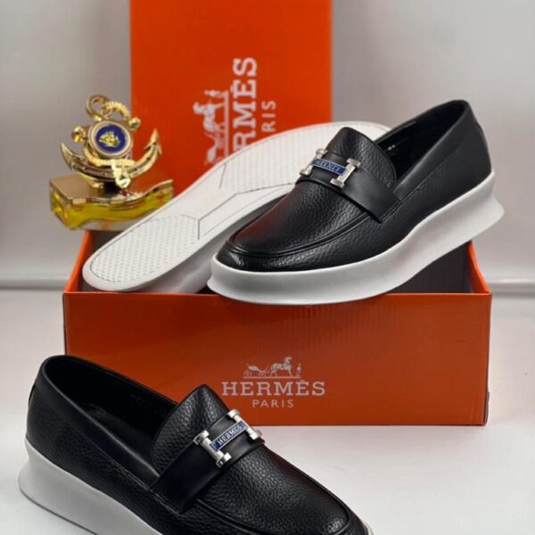 Hermès White Sole Loafers